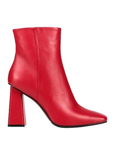 Red Leather Ankle boot