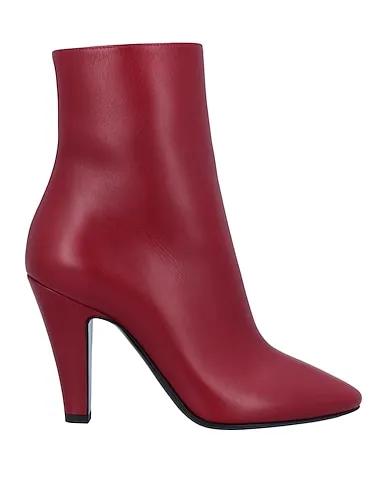 Red Leather Ankle boot
