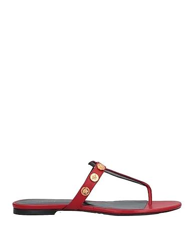 Red Leather Flip flops