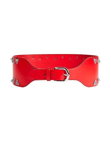 Red Leather High-waist belt