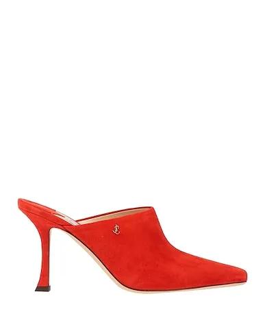 Red Leather Mules and clogs