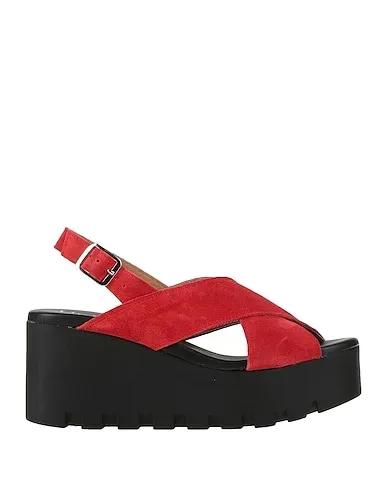 Red Leather Sandals