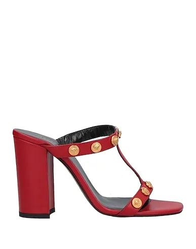 Red Leather Sandals