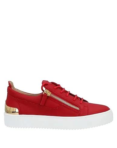 Red Leather Sneakers