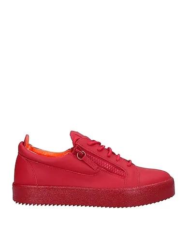 Red Leather Sneakers