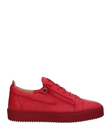 Red Leather Sneakers