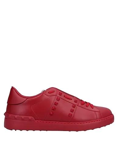 Red Leather Sneakers