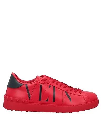 Red Leather Sneakers