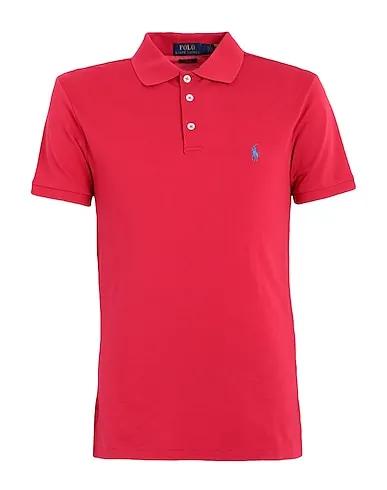 Red Piqué Polo shirt SLIM FIT STRETCH MESH POLO SHIRT
