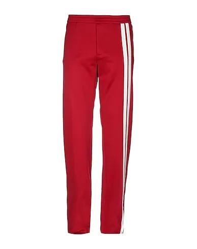 Red Plain weave Casual pants
