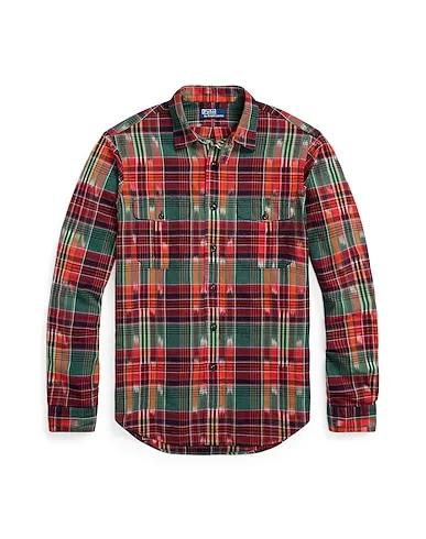 Red Plain weave Checked shirt