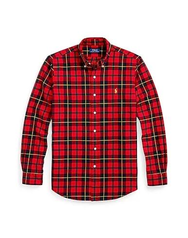 Red Plain weave Checked shirt