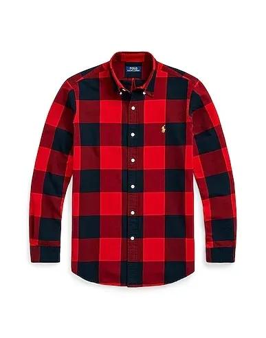 Red Plain weave Checked shirt