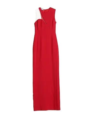 Red Plain weave Elegant dress