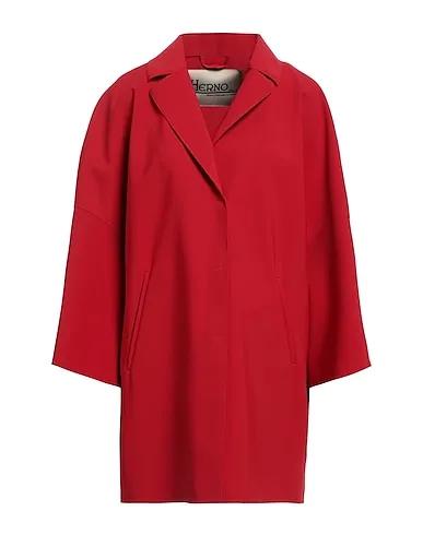 Red Plain weave Full-length jacket
