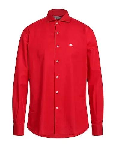 Red Plain weave Linen shirt