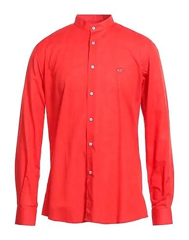 Red Plain weave Linen shirt