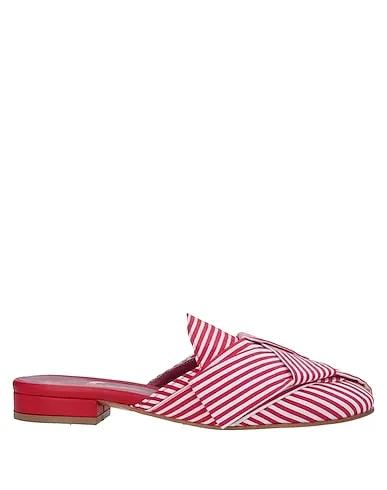 Red Plain weave Mules and clogs