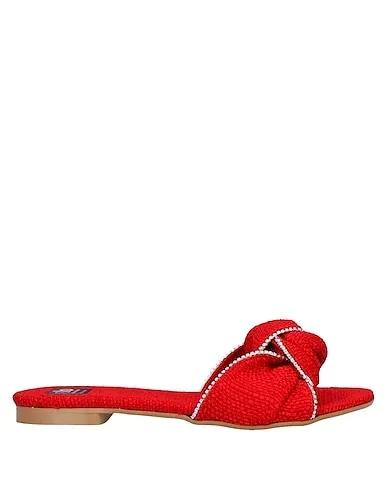 Red Plain weave Sandals