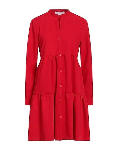 Red Plain weave Short dress