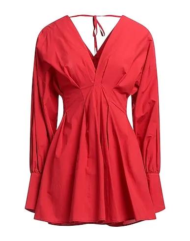 Red Plain weave Short dress