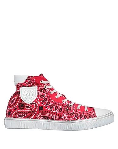 Red Plain weave Sneakers