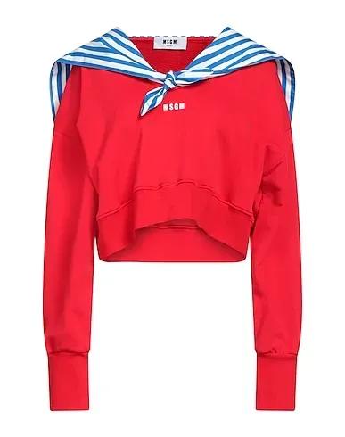 Red Plain weave Sweatshirt