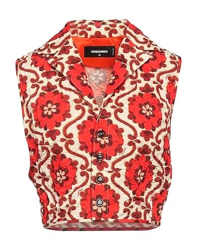 Red Satin Floral shirts & blouses