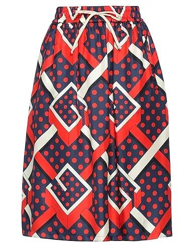 Red Satin Midi skirt