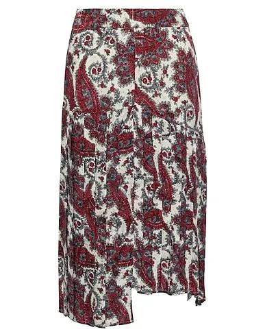 Red Satin Midi skirt