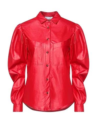 Red Solid color shirts & blouses