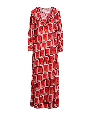 Red Synthetic fabric Long dress