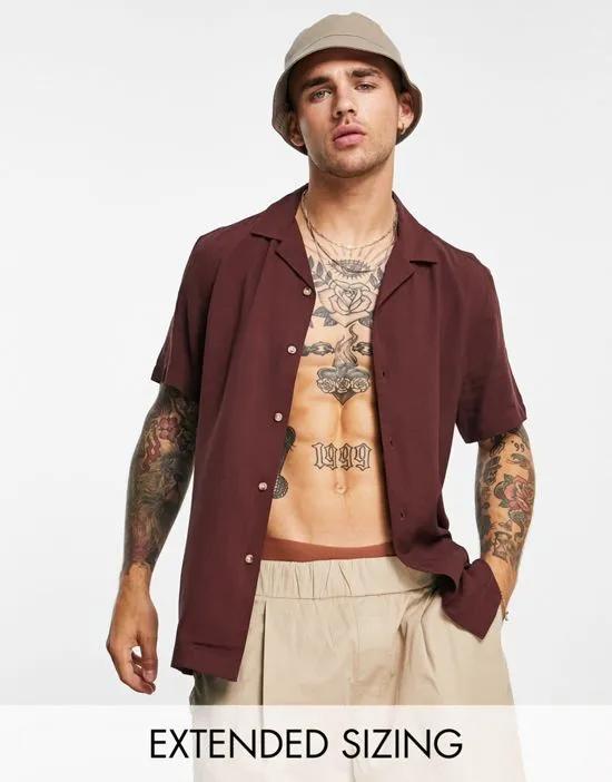 regular viscose shirt in brown