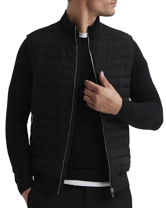 REISS Pluto Quilted Gilet Hybrid Jacket