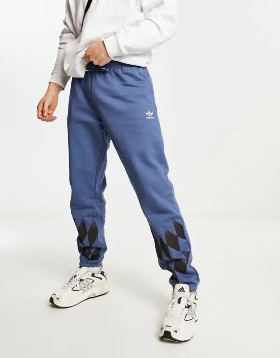 Rekive sweatpants in blue and black