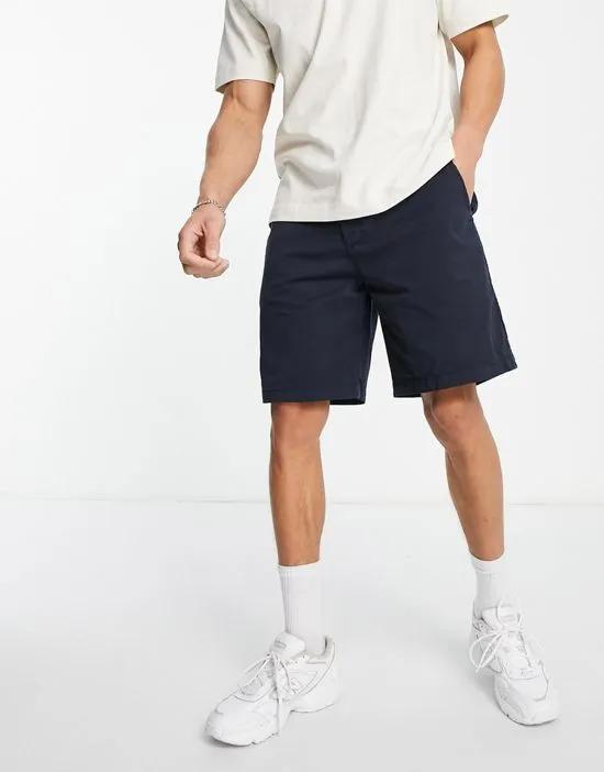 relaxed elasticized chino shorts in navy