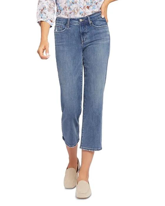 Relaxed Piper Mid Rise Crop Straight Leg Jeans in Romance