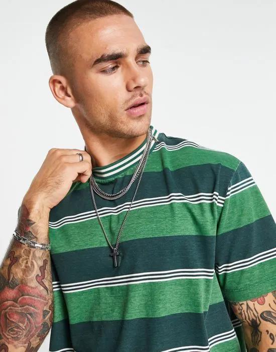 relaxed t-shirt in washed khaki stripe