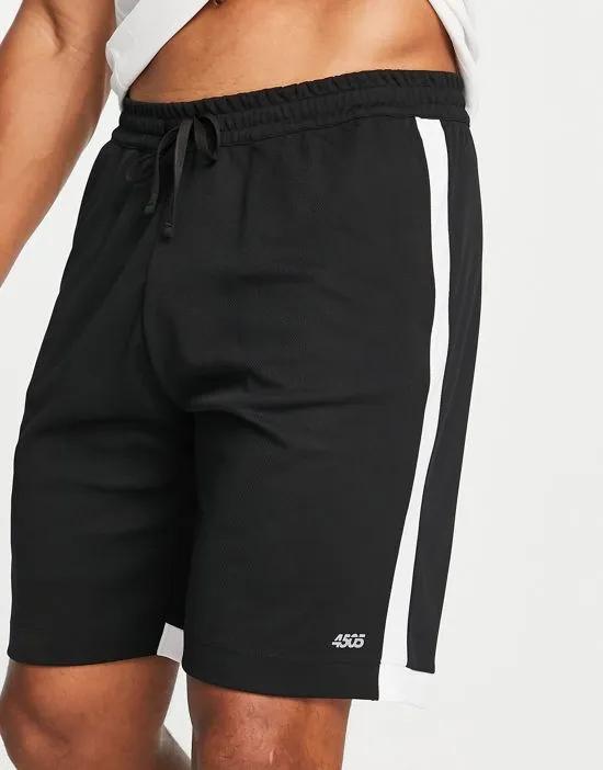 relaxed training shorts with contrast