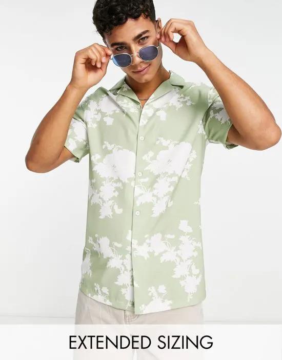 revere floral shirt in light green