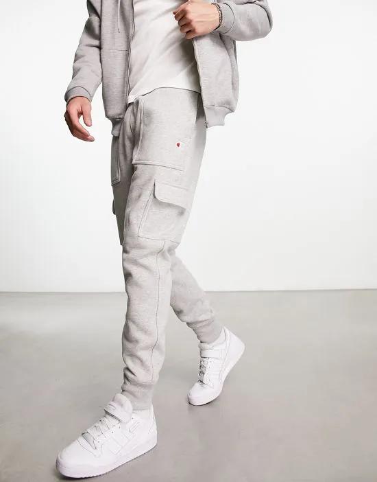 Reverse Weave cargo sweatpants in gray