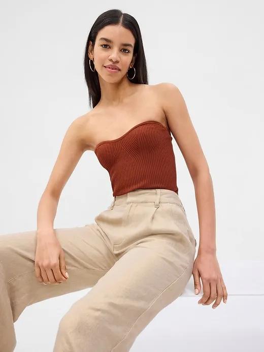 Rib Sweetheart Tube Top