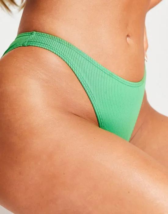 ribbed bikini brief in green - MGREEN