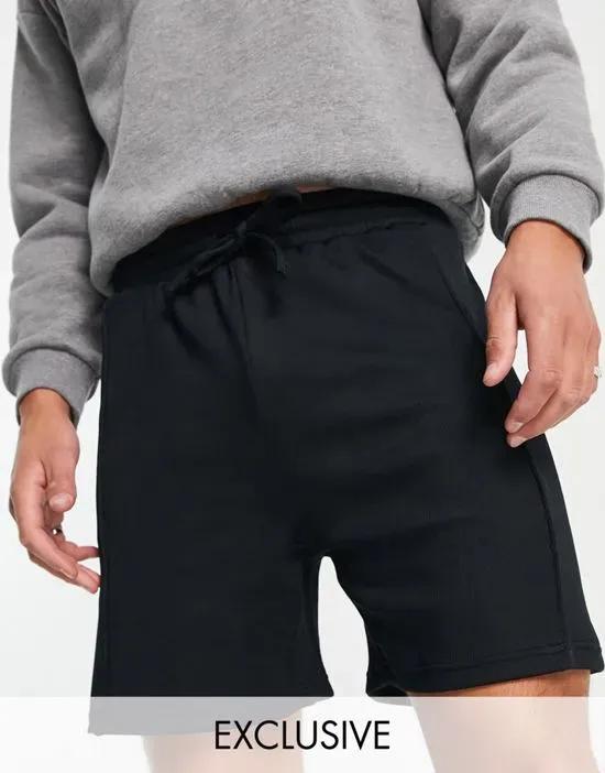 ribbed shorts in black