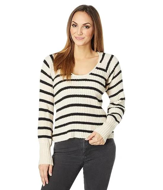 Rickie Long Sleeve Stripe Scoop Neck Sweater