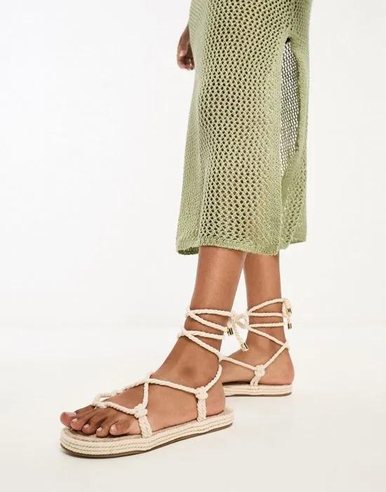 rope sandal in beige