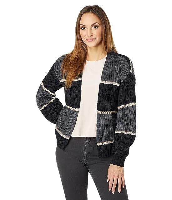 Rosa Long Sleeve Stripe Cardigan Sweater