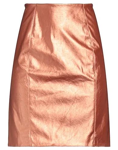 Rose gold Leather Mini skirt