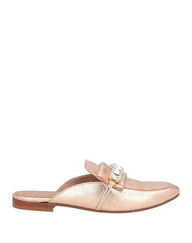 Rose gold Leather Mules and clogs