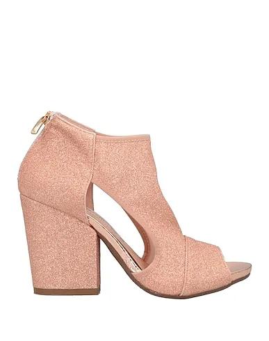 Rose gold Plain weave Ankle boot